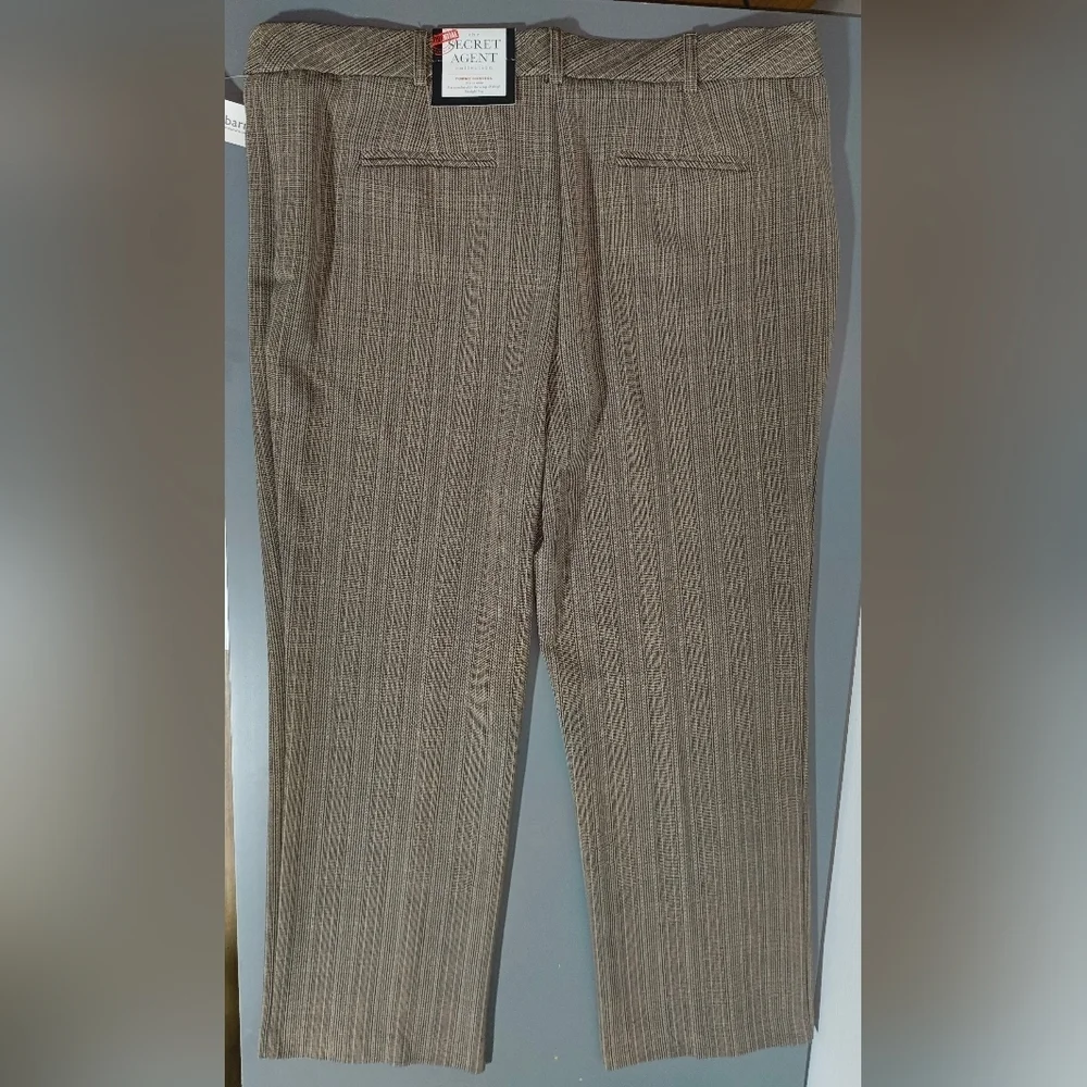 Dressbarn Brown Pinstripe Pantsuit 110
